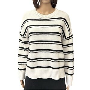 JOIE Women's Long Sleeves Pullover Sweater Crew Neck Striped Size M - Medium NWT